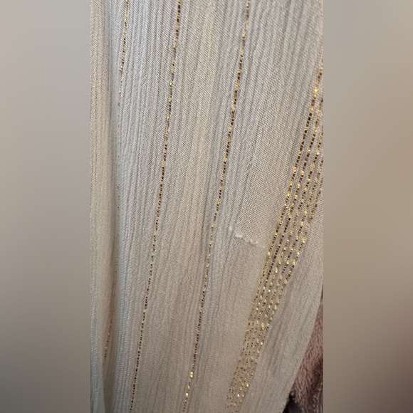 Free People Huxley Maxi Dress Ruffle Cutout Open Back Metallic Stripe Size Small - Picture 16 of 16